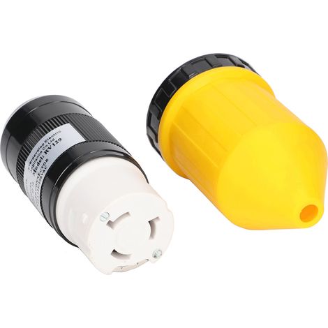 Prise verrouillage twistable 50A 125-250V AC pour camping-car, embout câble ABS laiton avec capuchon protection et manuel (1/5)