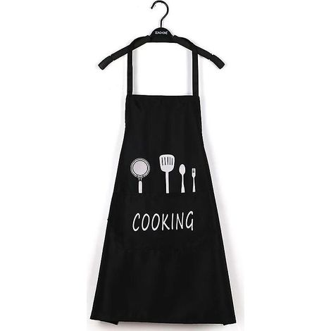tablier De Cuisine Unisexe Chefs Tanche Avec Poches Tabliers Pour La Cuisine Restaurant Travail Bbq Jardinage Artisanat Cuisson Noir (1/5)