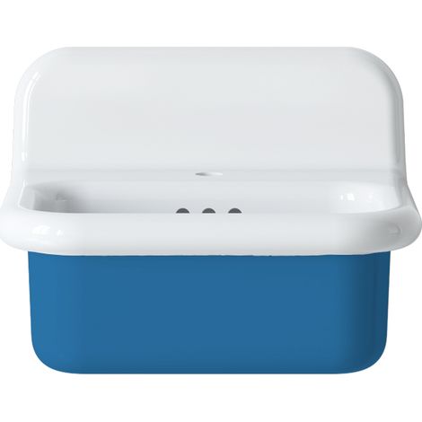 Lavabo retro de cerámica de 50 cm - True Colors Lite - Redondeado - Azul cielo (1/5)