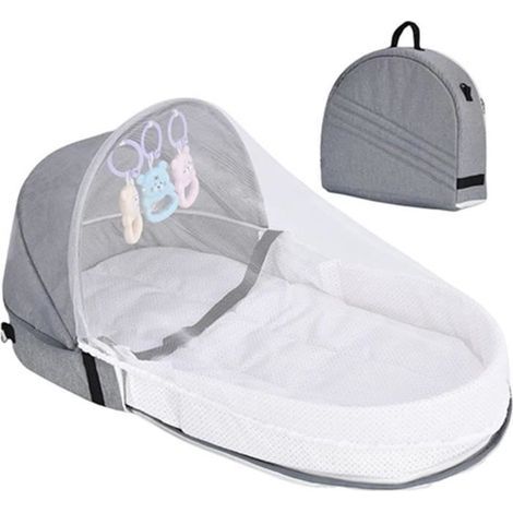 Pliable Camping Couffin BéBé,Lit Bebe Pliable Berceaux,Portatif Petit Lit Parapluie Bebe,Respirant Berceau Naissance avec Net (1/4)