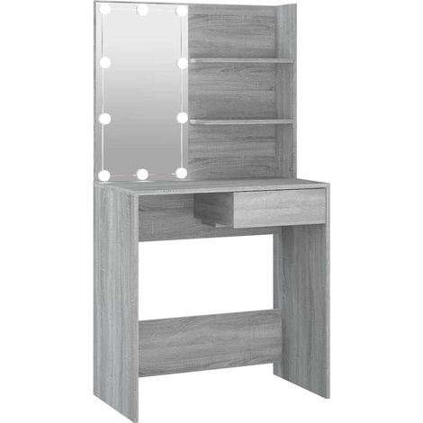 vidaXL Tocador con LED gris sonoma 74,5x40x141 cm (1/2)