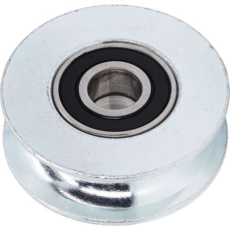 Ortviai Roulement à gorge en U pour portail coulissant – Roue de guidage en acier allié, Ø64 mm, trou central 15 mm