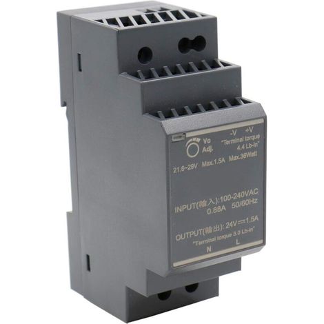 HDR-30-24 Bloc d'alimentation rail DIN 24 VDC 1,5 A 36 W-DOU