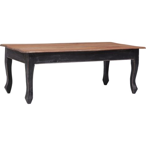 Table basse Table d'appoint pour Salon Chambre - Noir 120 x 60 x 45 cm Bois d'acajou massif BV836479 - BonneVie (1/5)