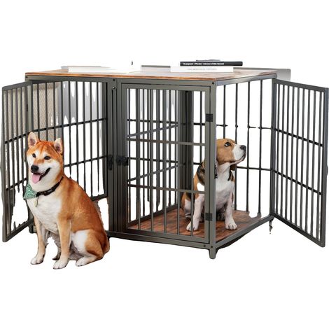 Jaula para perros, diseño versátil, divisor extraíble, roja (1/2)