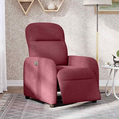 Maison Exclusive - Sillón reclinable eléctrico tela rojo tinto