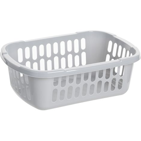 CESTA MEDIANA PLÁSTICO 28X19CM GRIS -JAG