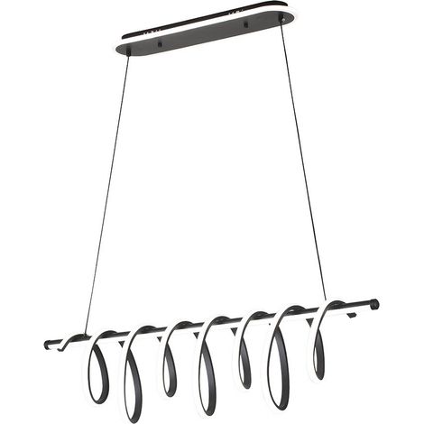 Colgante Premium Negro 157w 3000-4000-6000k 13884lm  C/luz Ambiente Remoto Y Reg.intensidad Regx90x26cm
