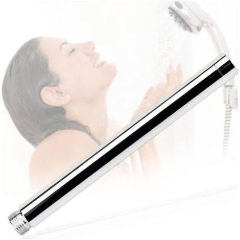 Bras de Douche Extension en Acier Inoxydable 20cm Tube d'Extension de Douche G 1/2" Tube de Douche Rond Antirouille Plaqué Chrome pour Conduite d'Eau Douche Salle de Bain Baigner - Arg (1/5)