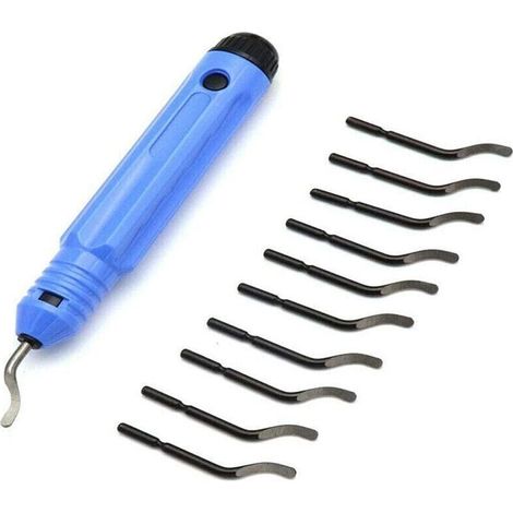 ALLIANDISMétal Outil d'ébavurage, 360 ° Rotatif Deburr Lames, avec 10 Pcs De Lames D'Ébavurage En Metal À Lamain pour les Trous en Acier Aluminium Plastique Métal Matériaux Durs (1/3)