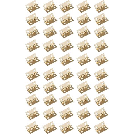 Bisagras en miniatura (60 unidades), estilo retro, para joyero, con 240 tornillos, 10 mm x 8 mm, doradas.