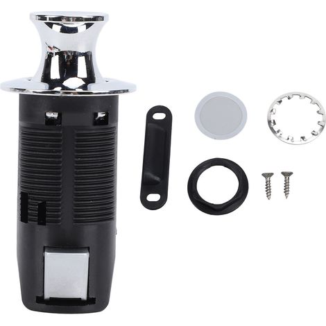 Ortviai Serrure à Bouton-Poussoir pour Meuble – Poignée Chromée sans Clé pour Camping-Car, Fourgon Aménagé, Bateau