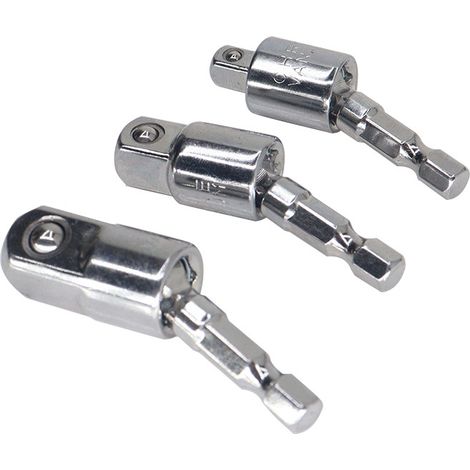 3-piece set: pneumatic universal joint screwdriver, rotary drill, shockproof socket adapter/extension kit, cordless drill ratchet extension, universal socket adapter kit.