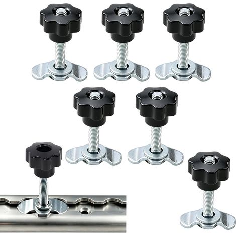 Raccords à Vis pour Rail D'aviation M8 x 60 mm, Accessoire Camping Car pour Fixation Sécurisée, Embouts Individuels pour Rails D'arrimage, Compatible avec Rail Aero et Remorques (1/5)