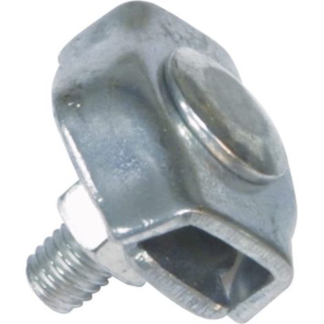 Lot de 2 serre-câbles plats simples en acier zingué Mod.30105 pour coupler des cordes, câbles ou fils métalliques colliers réglables d'écrou Dimensions : Ø 3 mm (1/3)