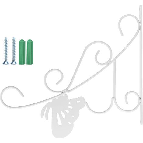 Pot de fleur crochet suspendu Style européen en fer forgé plantes cintre pour jardin Patio balcon blanc (1/5)