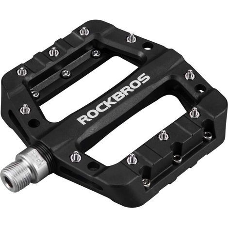 Paire de pédales plates en nylon pour VTT/BMX, largeur 9/16 pouce (1/5)