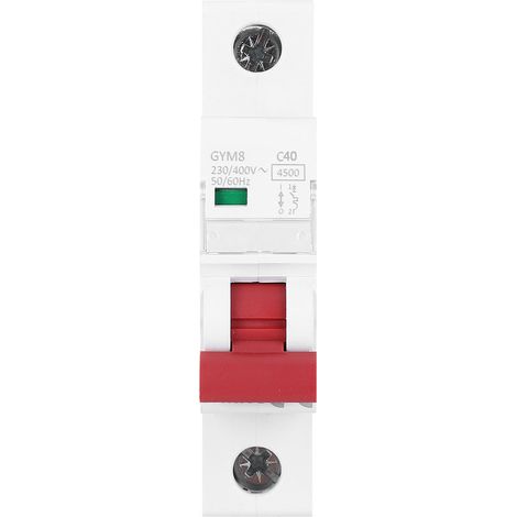 Disjoncteur automatique miniature 1P, 230/400 V CA, courant nominal 40 A / 50 A / 63 A, conformité CE, pour tableau électrique domestique et industriel
