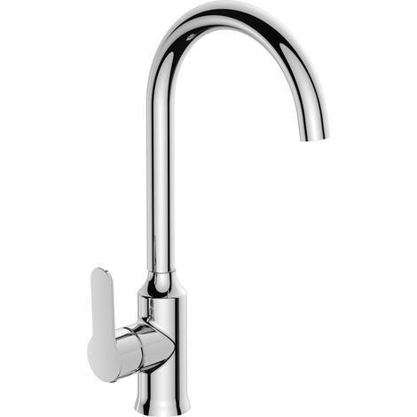 AICA Schwanenhals‑Küchenarmatur 360° drehbar Spritzfrei Wassersparend KTW‑Zertifiziert Kalt‑Warm Chrom (1/5)