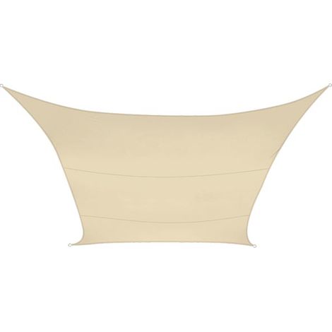 Vela ombreggiante permeabile - quadrata - 5 x 5 m - colore: champagne