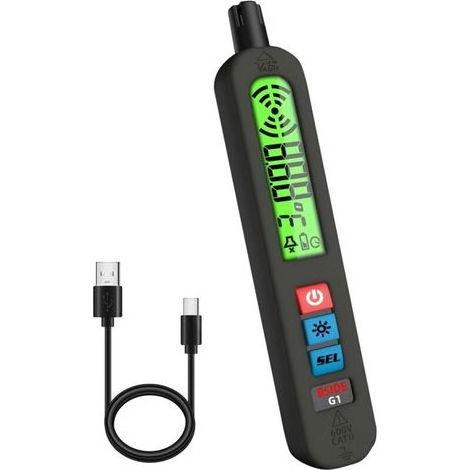 Détecteur de Gaz Rechargeable Détecteur de Fuite de Gaz Naturel avec Alarme Visuelle & Sonore et Vibration Grand Écran Stylo Détecteur Multigaz Portable pour Butane Propane Maison Camping Car (1/5)