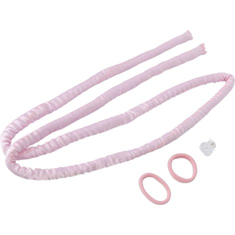 Lot de rouleaux chauffants sans chaleur rose, bandeau en tissu très confortable avec pinces, bigoudis DIY pour dormir (1/5)