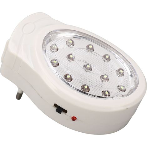 LED-Notleuchte, 2 W, kaltweiß, 2 Helligkeitsstufen, energiesparend, wiederaufladbar, Netzanschluss, 110–240 V, EU-Stecker (1/5)
