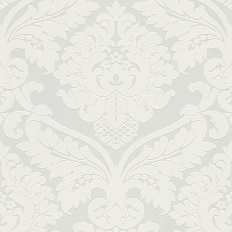 Barock Tapete Profhome 554338 Vliestapete leicht strukturiert mit Ornamenten schimmernd weiß perl-weiß 5,33 m2