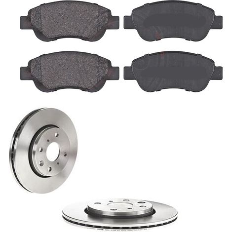 KIT FRENI ANTERIORI compatibile con PEUGEOT 107 (PM,PN) - DISCHI + PASTIGLIE OEM: P 61 081 / 17591 /SOSTITUZIONE DIRETTA/BASSA POLVERE/SILENZIOSO