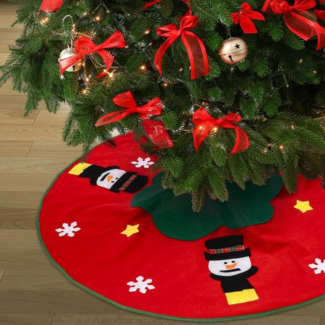 Tapis de sapin de Noël Amerzam, décoration de fête de Noël (ROUGE) (1/3)