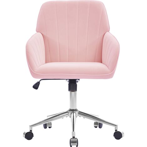 ELVMI Silla de oficina giratoria con Altura Ajustable y Respaldo Ergonómico para Escritorio de Terciopelo Rosa (1/5)