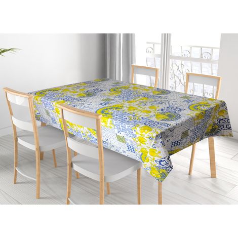 Tovaglia Per Salotto Cucina Tavolo 100% Cotone Made In Italy Positano RP, misura140x140colorePositano (1/5)