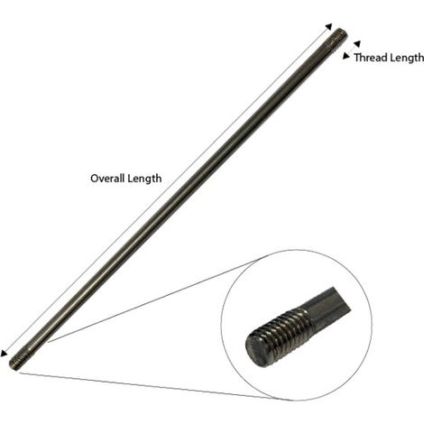 Tiebar 450 mm Length - M6 10 mm / 10 mm Thread - T304 Stainless Steel