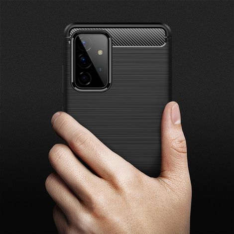 Schutzhülle für Samsung Galaxy A72 5G / A72 LTE, Karbon, Schwarz (1/5)