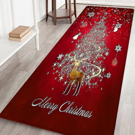 Tapis de Noël décoratif, tapis de couloir, tapis de bain, tapis de salon, tapis de cuisine antidérapant en flanelle (1/5)