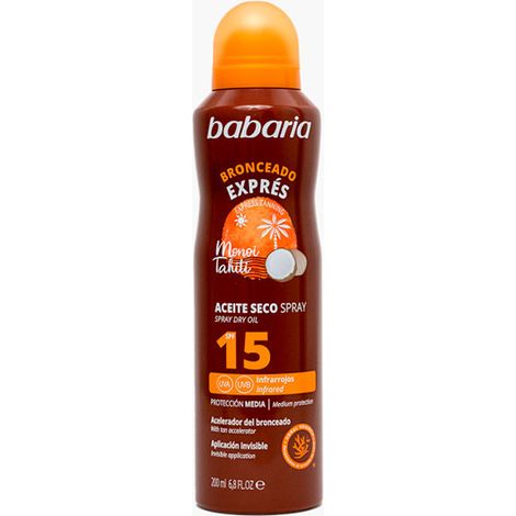 Babaria Express Tanning Spray Dry Oil SPF15 200ml