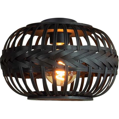 Lampe de plafond noire Towcester Ø 38 cm - bois - 43912