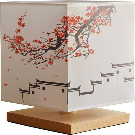 Lampe de table bureau minimaliste en bois massif avec abat-jour en tissu, luminaire décoratif élégant pour chambre salon bureau, éclairage doux et chaleureux style naturel moderne pour intérieur maiso (1/3)
