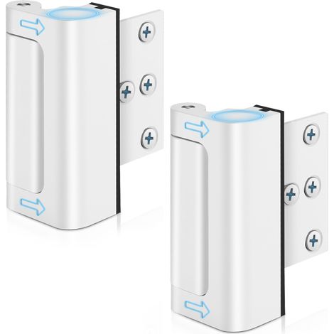 Serrure de porte sécurité à domicile Loquet renforcement Ajoutez une supplémentaire aux portes d'entrée 2pcs (1/5)