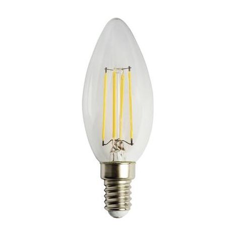 Heitronic 15023 LED CEE F (A - G) E14 forme de flamme 4 W = 38 W blanc chaud (Ø x L) 56 mm x 125 mm