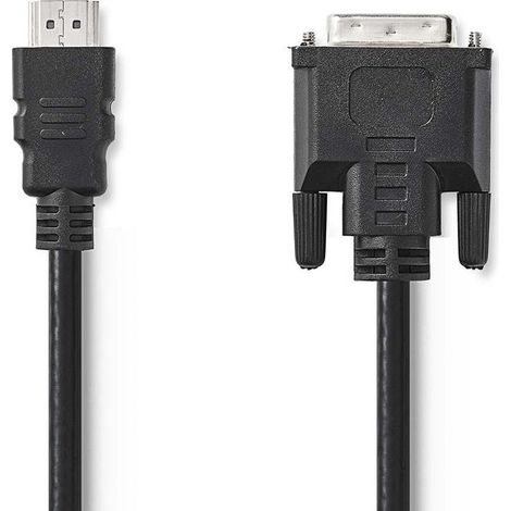 Cable hdmi conector hdmi dvi d 241 pines macho 1080p niquelado 300 metros recto pvc negro cajas