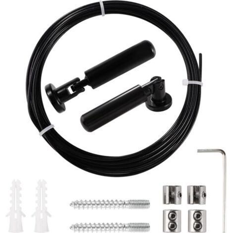 5m Kit de Câble de Rideau, Câble en Acier pour Rideau, pour Accrocher Photos, Images, Notes, Corde à Linge (1/5)