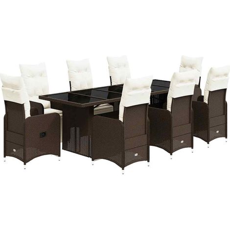 Maison Exclusive - Set de mesa y sillas jardín 9 piezas y cojines (1/5)