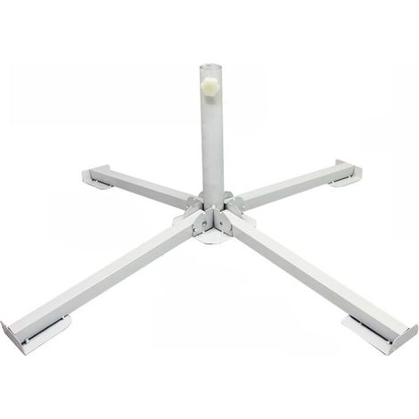Portable Folding Beach Umbrella Stand, Outdoor Patio Umbrella Base, White (1/5)