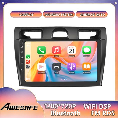 AWESAFE Autoradio Android 13 für Ford Fiesta (2006-2011) 2GB+64GB mit 9'' Touchscreen Carplay Android Auto GPS Bluetooth FM