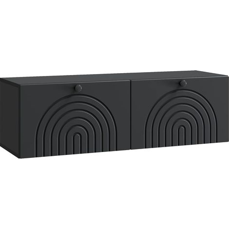 vidaXL Meuble TV mural Noir 98 x 31 x 30 cm Bois d'ingénierie