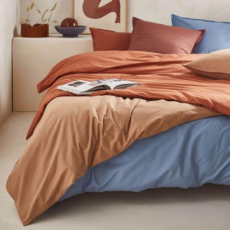 Housse de Couette Unie en Percale de Coton, 200x200cm (1/3)