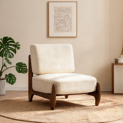 Fauteuil cream en polyester 73,5 x 72 x 81 cm (1/5)