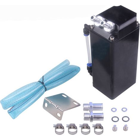 RASTP Car Customization Square Oil Can with Oil-Gas Separator and Secondary Waste Oil Recovery Filter - Black (Unmarked) (1/4)