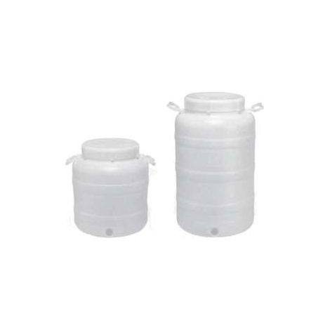 Fusto a bocca larghissima in polietilene per alimenti senza rubinetto - Specifiche: bocca Ø cm 25 - misure Ø cm 37x42h - Capacità: lt 30